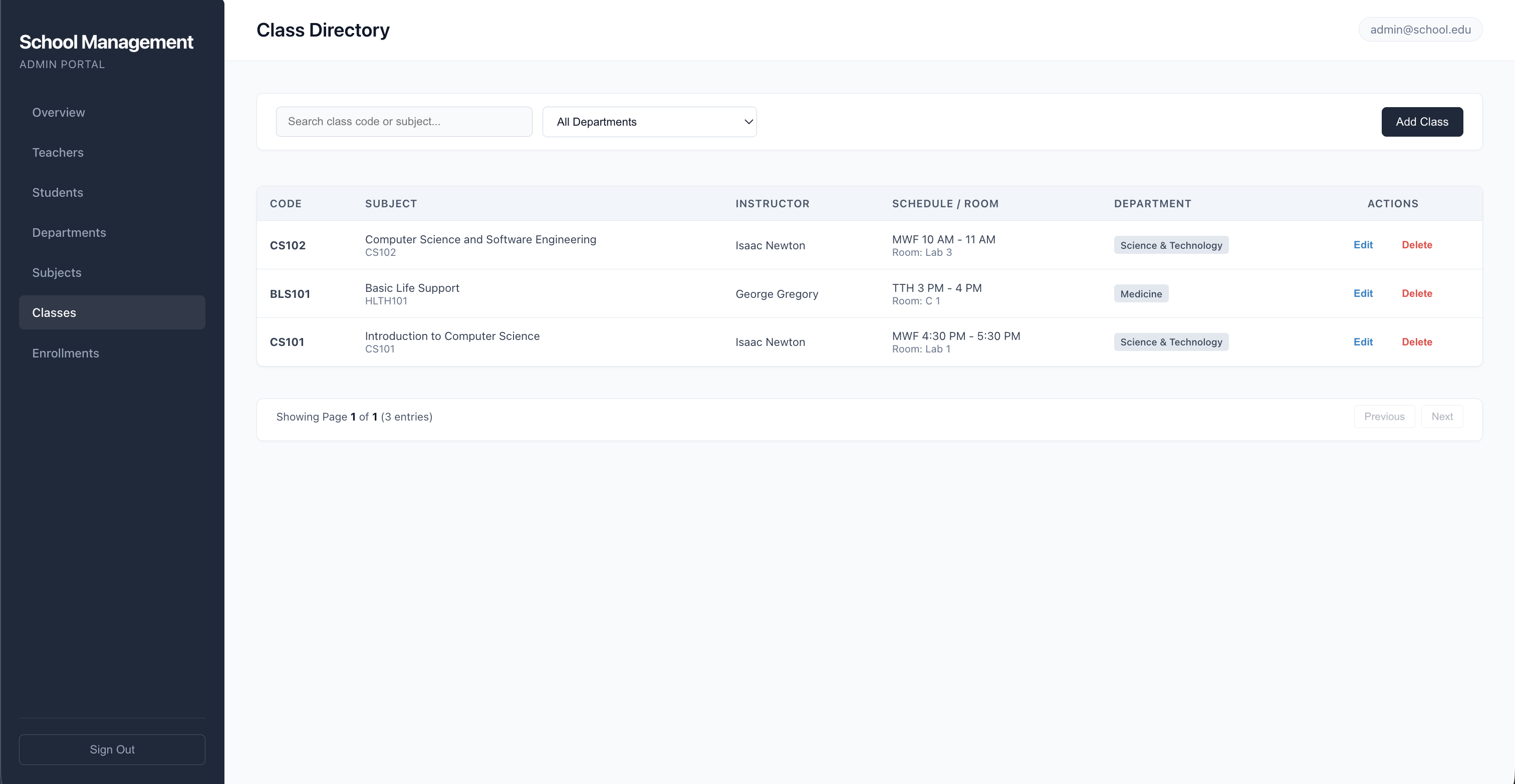 School Management View 2