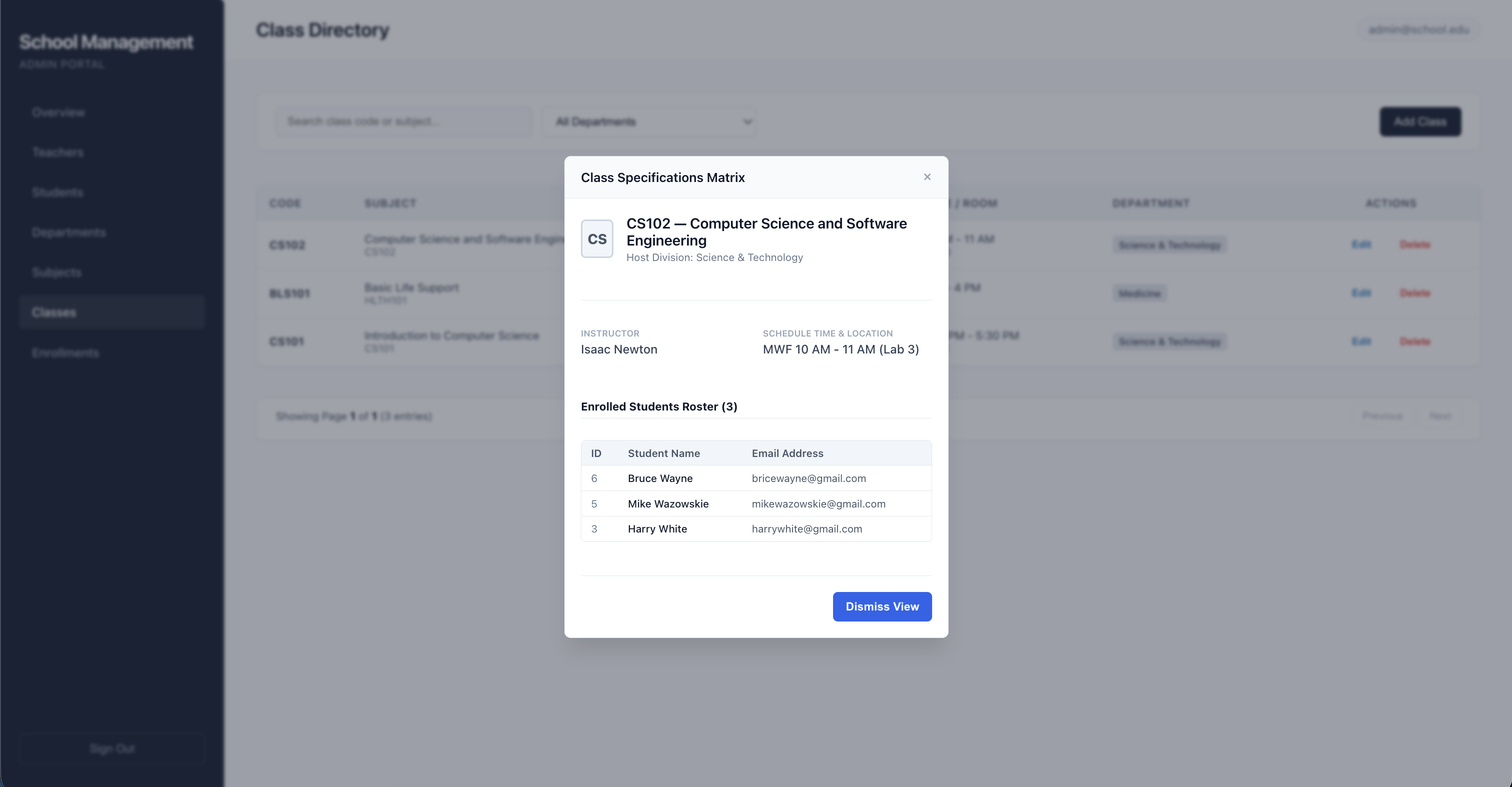School Management View 3
